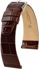 Bőr óraszíj Hirsch Prestige L 02207010-2, barna, aligátorbőr, hossz L, Quick Release