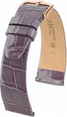 Bőr óraszíj Hirsch Prestige L 02207012-7, lila, aligátorbőr, hossz L, Quick Release
