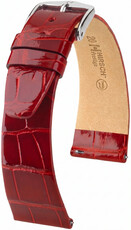 Bőr óraszíj Hirsch Prestige L 02207020-2, piros, aligátorbőr, hossz L, Quick Release