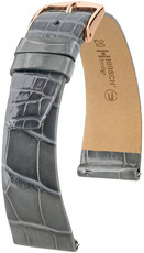 Bőr óraszíj Hirsch Prestige L 02207030-7, szürke, aligátorbőr, hossz L, Quick Release