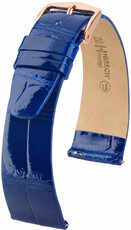 Bőr óraszíj Hirsch Prestige L 02207082-7, kék, aligátorbőr, hossz L, Quick Release