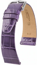 Bőr óraszíj Hirsch Prestige L 02207084-2, lila, aligátorbőr, hossz L, Quick Release