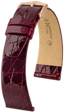 Bőrszíj Hirsch Prestige 02208160-7, piros, krokodilbőr, Quick Release
