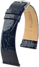 Bőrszíj Hirsch Prestige 02208180-2, kék, krokodilbőr, Quick Release