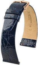 Bőrszíj Hirsch Prestige 02208180-7, kék, krokodilbőr, Quick Release