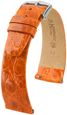Bőrszíj Hirsch Prestige 02308176-2, narancssárga, krokodilbőr, Quick Release