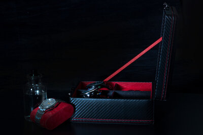 Kazeta az órára Friedrich Lederwaren Carbon 32049-2