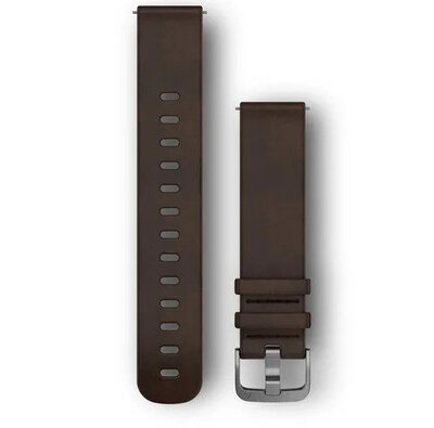 Bőr óraszíj Garmin 20mm (kompatibilis Venu, Venu Sq, Venu 2 plus stb.), barna V2, Quick Release, 010-12691-01