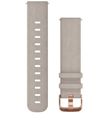 Bőr óraszíj Garmin 20mm (kompatibilis Venu, Venu Sq, Venu Sq 2, Venu 2 plus stb.), szürke, Quick Release, 010-12691-07