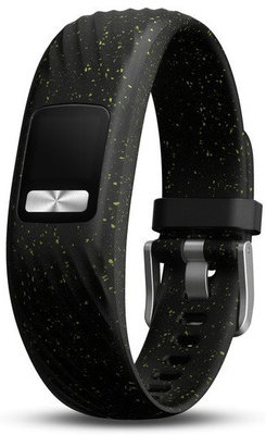 Szíj Garmin Vívofit 4, szilikon, fekete, ezüst csat, méret S/M