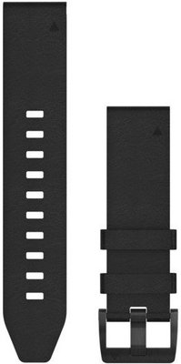 Bőr óraszíj Garmin 22mm (kompatibilis Garmin Fenix 8/7/6 (47mm), Epix 2 stb.), fekete V1, QuickFit, 010-12740-01