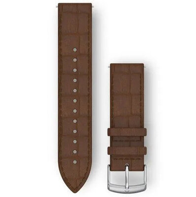 Bőr óraszíj Garmin 20mm (kompatibilis Venu, Venu Sq, Venu 2 plus stb.), barna V1, Quick Release, 010-12691-0D