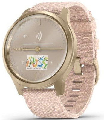 Garmin Vívomove 3 Style, Light Gold / Pink Nylon Band