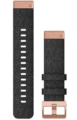 Nylon óraszíj Garmin 20mm (kompatibilis Garmin Fenix 8/7S/6S (43mm), stb.), fekete V2, QuickFit, 010-12874-00