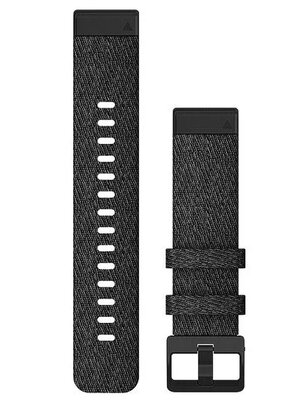 Nylon óraszíj Garmin 20mm (kompatibilis Garmin Fenix 8/7S/6S (43mm), stb.), fekete V1, QuickFit, 010-12875-00
