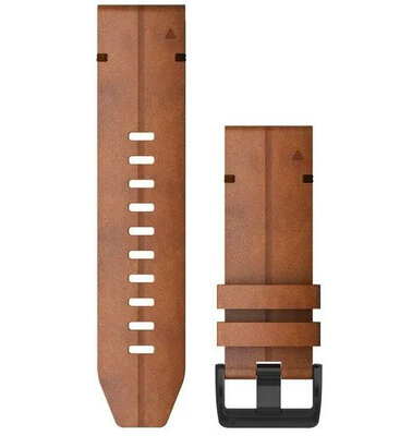 Bőr szíj Garmin 26mm (Garmin Fenix 8/7X/6X (51mm), Tactix stb.), barna, QuickFit, 010-12864-05
