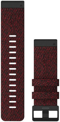 Nylon óraszíj Garmin 26mm (kompatibilis Garmin Fenix 8/7X/6X (51mm), Tactix stb.), piros, QuickFit, 010-12864-06