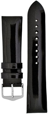 Fekete bőr szíj Hirsch Diva M 01536150-2 (Borjú)