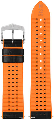 Bőr szíj Hirsch Andy L 0927628050-2, fekete, borjúbőr/természetes kaucsuk, hossz L, Quick Release