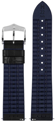 Bőr szíj Hirsch Andy L 0928028050-2, fekete, borjúbőr/természetes kaucsuk, hossz L, Quick Release