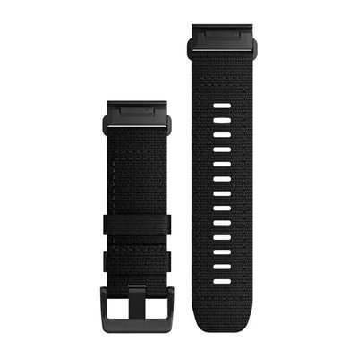 Nylon óraszíj Garmin 26mm (kompatibilis Garmin Fenix 8/7X/6X (51mm), Tactix stb.), fekete, QuickFit, 010-13010-00