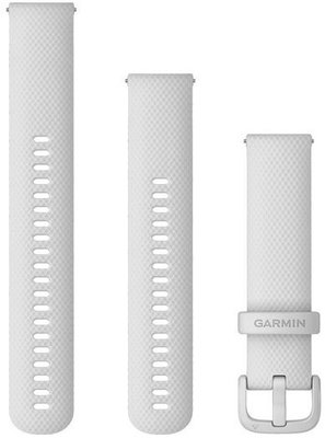 Szilikon óraszíj Garmin 20mm (kompatibilis Venu, Venu Sq, Venu 2 plus stb.), fehér, Quick Release, + meghosszabbított rész, 010-13021-01