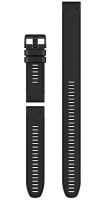 Szilikon óraszíj Garmin 26mm (kompatibilis Garmin Fenix 8/7X/6X (51mm), Tactix stb.), fekete, QuickFit, + hosszabbított rész, 010-12907-00