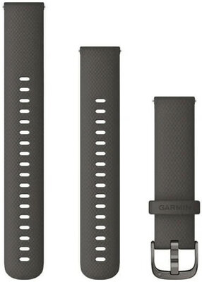 Szilikon óraszíj Garmin 18mm (kompatibilis Venu 2S, Vívoactive 4S, Vívomove 3S), szürke V4, Quick Release, + meghosszabbított rész, 010-12932-0E