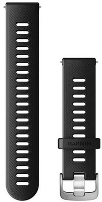 Szilikon óraszíj Garmin 20mm (kompatibilis Forerunner 55, Venu, Venu Sq, Venu 2 plus), fekete, Quick Release, 010-11251-9P