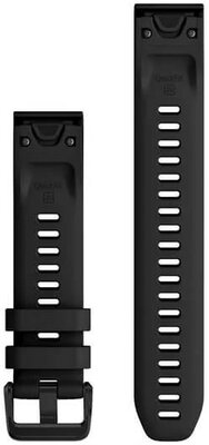 Szilikon óraszíj Garmin 20mm (kompatibilis Garmin Fenix 8/7S/6S (43mm) stb.), fekete, QuickFit, + meghosszabbított rész, 010-13028-00