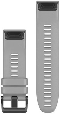 Szilikon óraszíj Garmin 26mm (kompatibilis Garmin Fenix 8/7X/6X (51mm), Tactix stb.), szürke, QuickFit, + meghosszabbított rész, 010-12904-00