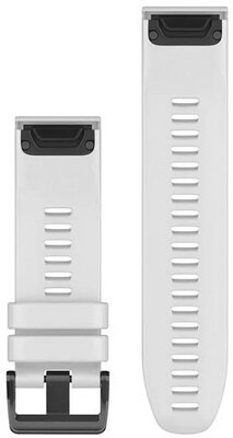 Szilikon óraszíj Garmin 26mm (kompatibilis Garmin Fenix 8/7X/6X (51mm), Tactix stb.), fehér, QuickFit, 010-12903-00