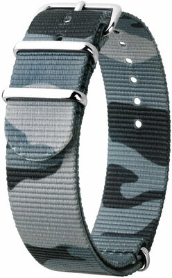 Nylon óraszíj Hirsch Rush L 40406038-2, terepmintás/kék, terepmintás, hossz L, Quick Release