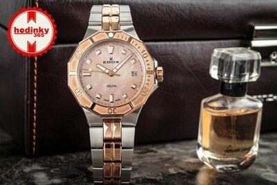Edox Sport Delfin Diver Date Lady 53020-357rm-ror
