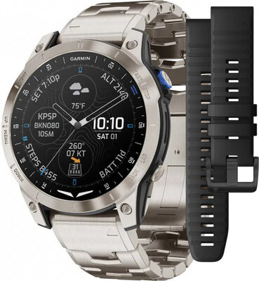 Garmin D2 Mach 1, Vented Titanium Bracelet (+ pótszíj)