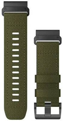 Nylon óraszíj Garmin 26mm (kompatibilis Garmin Fenix 8/7X/6X (51mm), Tactix stb.), zöld, QuickFit, 010-13010-10