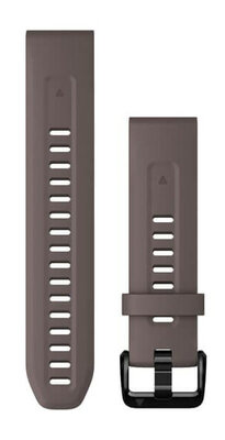 Szilikon óraszíj Garmin 20mm (kompatibilis Garmin Fenix 8/7S/6S (43mm), stb.), szürke V4, QuickFit, 010-13102-10