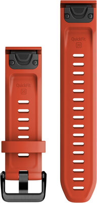 Szilikon óraszíj Garmin 20mm (kompatibilis Garmin Fenix 8/7S/6S (43mm), stb.), piros V2, QuickFit, 010-13102-02