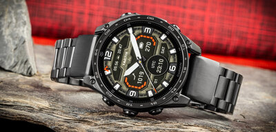 Acél karkötő Ricardo 22mm (pro Garmin Fenix 8/7/6 (47mm), Epix 2 aj.), fekete V1, QuickFit