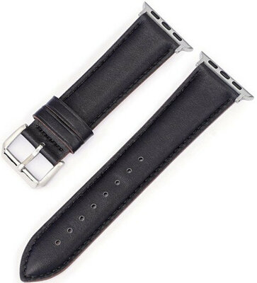 bőr óraszíj Ricardo (kompatibilis Apple Watch 38/40/41mm), fekete V2