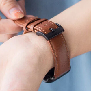 Bőr óraszíj Ricardo (kompatibilis Apple Watch 42/44/45/49mm), barna V2