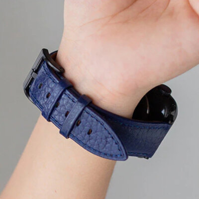Bőr óraszíj Ricardo (kompatibilis Apple Watch 44/45/49mm), Blue