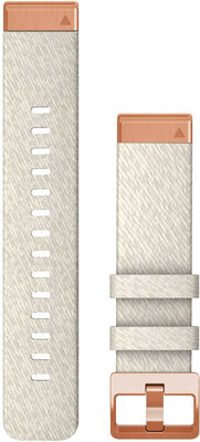 Nylon óraszíj Garmin 20mm (kompatibilis Garmin Fenix 8/7S/6S (43mm), stb.), fehér V2, QuickFit, 010-13102-09