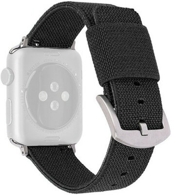 Nylon óraszíj Ricardo (kompatibilis Apple Watch 42/44/45/49mm), fekete V2