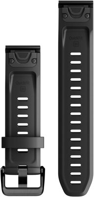 Szilikon óraszíj Garmin 20mm (kompatibilis Garmin Fenix 8/7S/6S (43mm), stb.), fekete V1, QuickFit, 010-13102-00