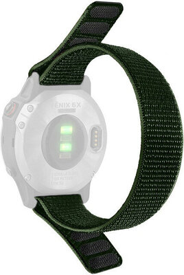 Nylon pánt Ricardo 22mm (pro Garmin Fenix 7/6/5 aj.), zöld, áthúzható