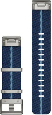 Nylon óraszíj Garmin 22mm (kompatibilis a Garmin Fenix 8/7/6 (47mm), Epix 2 stb.), kék V2, QuickFit, 010-13225-10