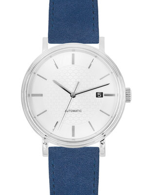 Bőr óraszíj Hirsch Osiris Nubuk M 03433180-2, kék, borjúbőr, hossz M, Quick Release