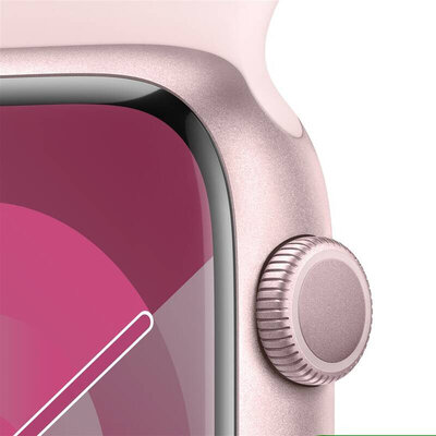 Apple Watch Series 9 GPS 45mm Pink Aluminium Case / Light Pink Sport Band - S/M