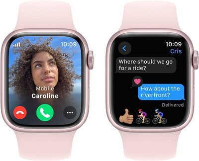 Apple Watch Series 9 GPS + Cellular 41mm Pink Aluminium Case / Light Pink Sport Band - M/L